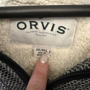 ***NWT***Orvis Men’s 2X quarter-zip fleece/sherpa-lined pullover in gray